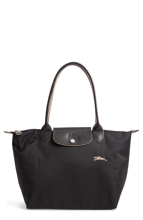 longchamp black tote small|longchamp small shoulder tote.